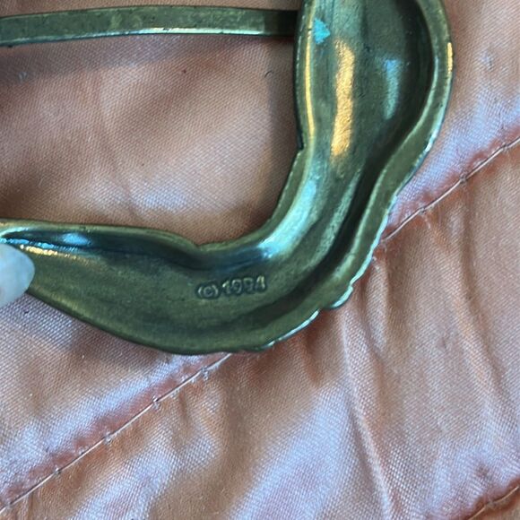 Vintage 1994 Brighton Wide Black Leather‎ Belt with Ornate Gold Buckle